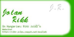 jolan rikk business card